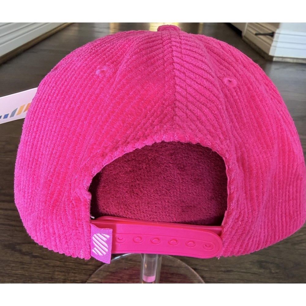 Neon Pink Yellow Corduroy Rope Snapback Hat NWT Streetwear Festival Cap - Picture 2 of 6